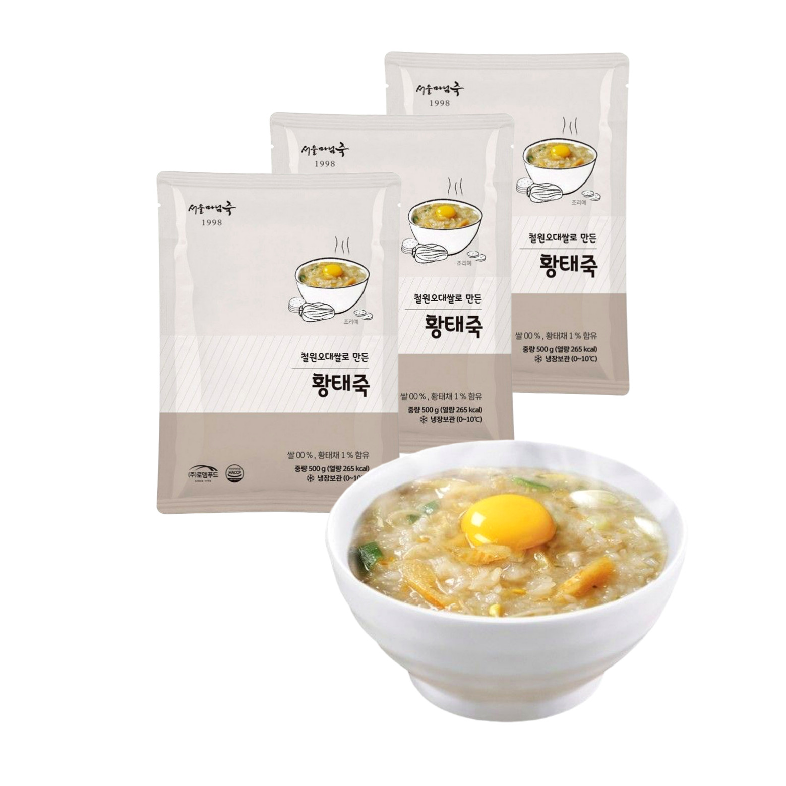 황태죽 500g (철원오대쌀과 시원한 국내산 콩나물을 사용한 뜨근한 서울마님죽) : 강철 유통