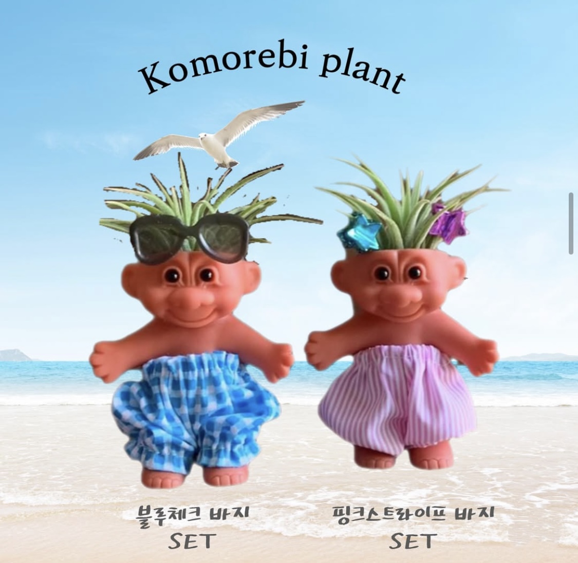 NEW 이오난사화분,스칸디아모스 이오난사 트롤화분 트롤이오난사화분 미니화분 소품 : 코모레비플랜트샵