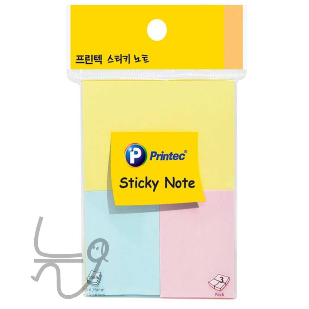 늘ways A05혼합스티키노트 3색 50매 51x76 포스티지 파스텔메모지 : alwayssmf