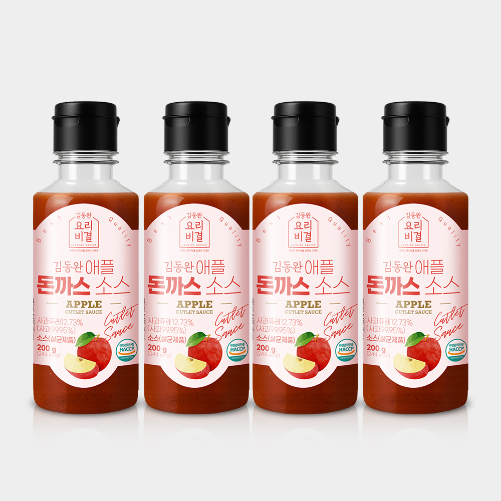 김동완 애플 돈까스 소스 옛날 경양식 돈가스 돈카츠 양념 부어먹는 200g, 4개 : 지케이라이프