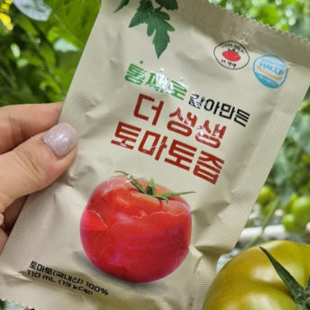 (총 100포) HACCP 무첨가 100% 국내산 토마토즙 50포 직접 농사지은 토마토로 만든 진짜 토마토즙 : 더생생