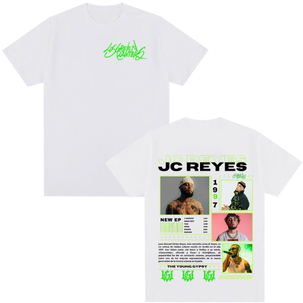 랩퍼 Jc Reyes 앨범 투어 2025 그래픽 T 셔츠 남성 여성 힙합 패션 코튼 캐주얼 오버 사이즈 streetwear : 비즈니스클릭17