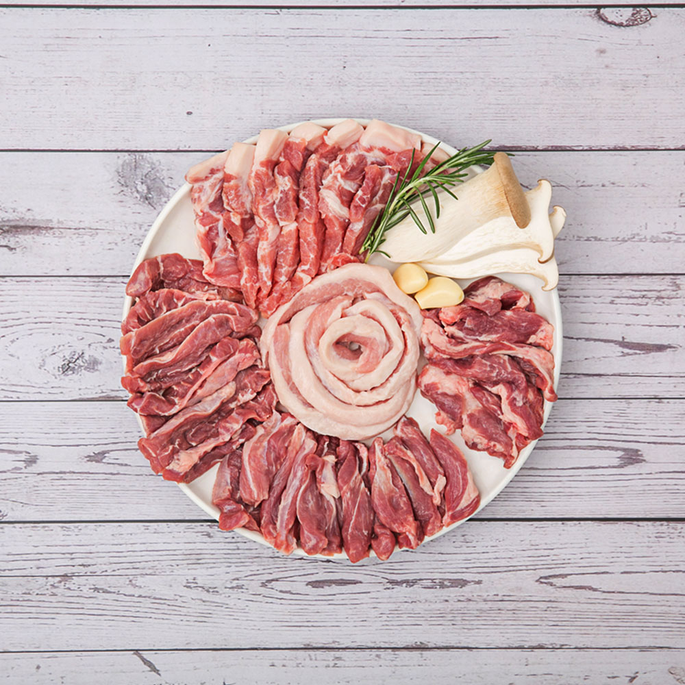 참신푸드 캠핑 돼지 뒷고기 5종세트 1kg+1kg : 참신푸드