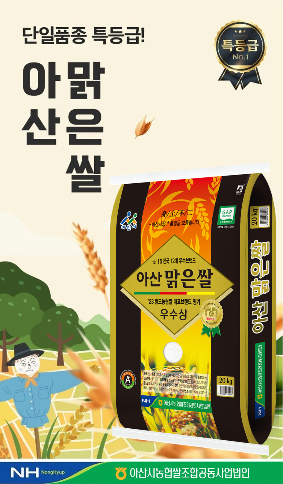 [아산맑은] 아산시농협쌀조합공동사업법인 2024년 삼광 아산맑은햅쌀 특등급 백미 5kg, 10kg,20kg : 아산맑은몰