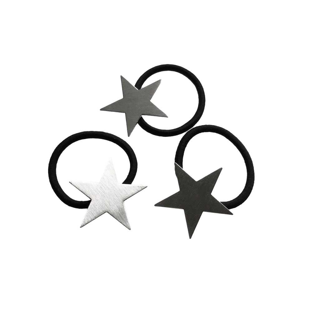 실버 별 스타 헤어 머리끈 (2pcs) : 포미엘