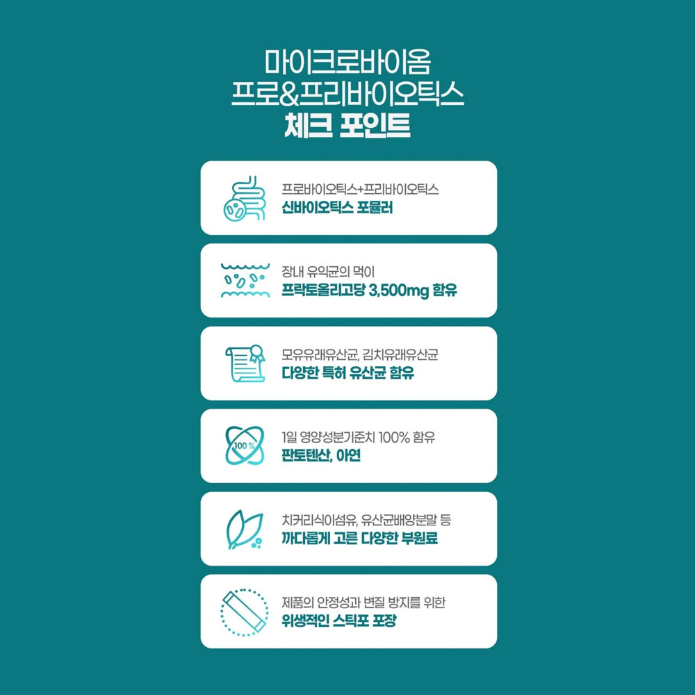 내츄럴플러스 마이크로바이옴 프로바이오틱스 프리바이오틱스 30포, 1개 : 셀몬드 브랜드스토어