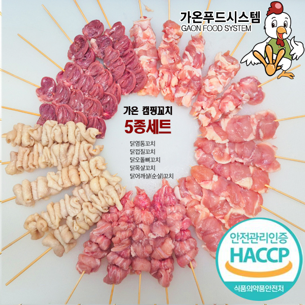 국내산 수제 닭꼬치 캠핑5종세트  소스포함 단품 닭꼬치 11종 : 가온푸드시스템