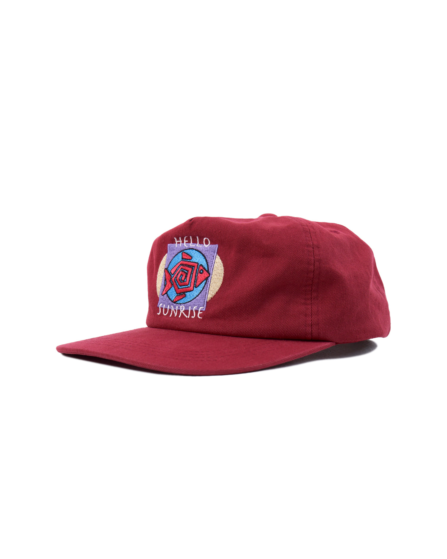 [헬로선라이즈] Fish Logo Relaxed Fit 5Panel Cap Red : 레이지리버