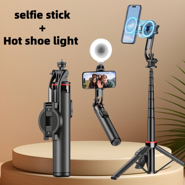 MEUYAG Selfie 스틱 삼각대 확장  무선 블루투스 원격 iOS 안드로이드 큰 빛 휴대용 스마트 폰 스탠드 마운트 : 소소담은집
