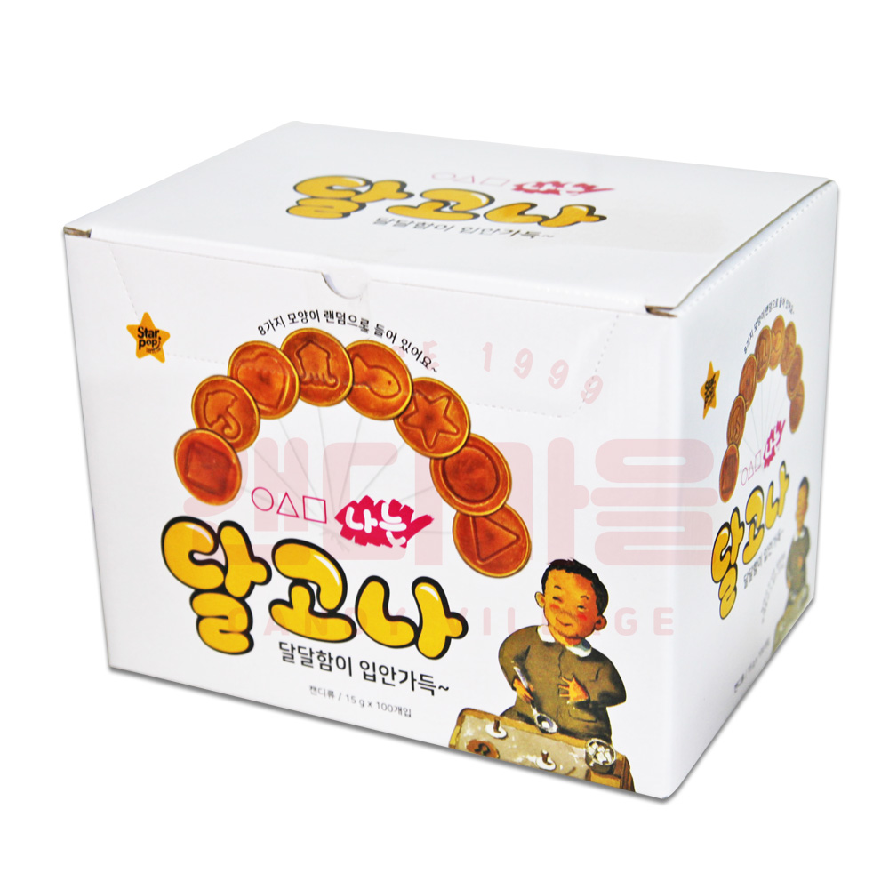 한울 나는 달고나 1곽(15gX100개입) 달구나/뽑기/막대사탕/달고나사탕 : 캔디마을