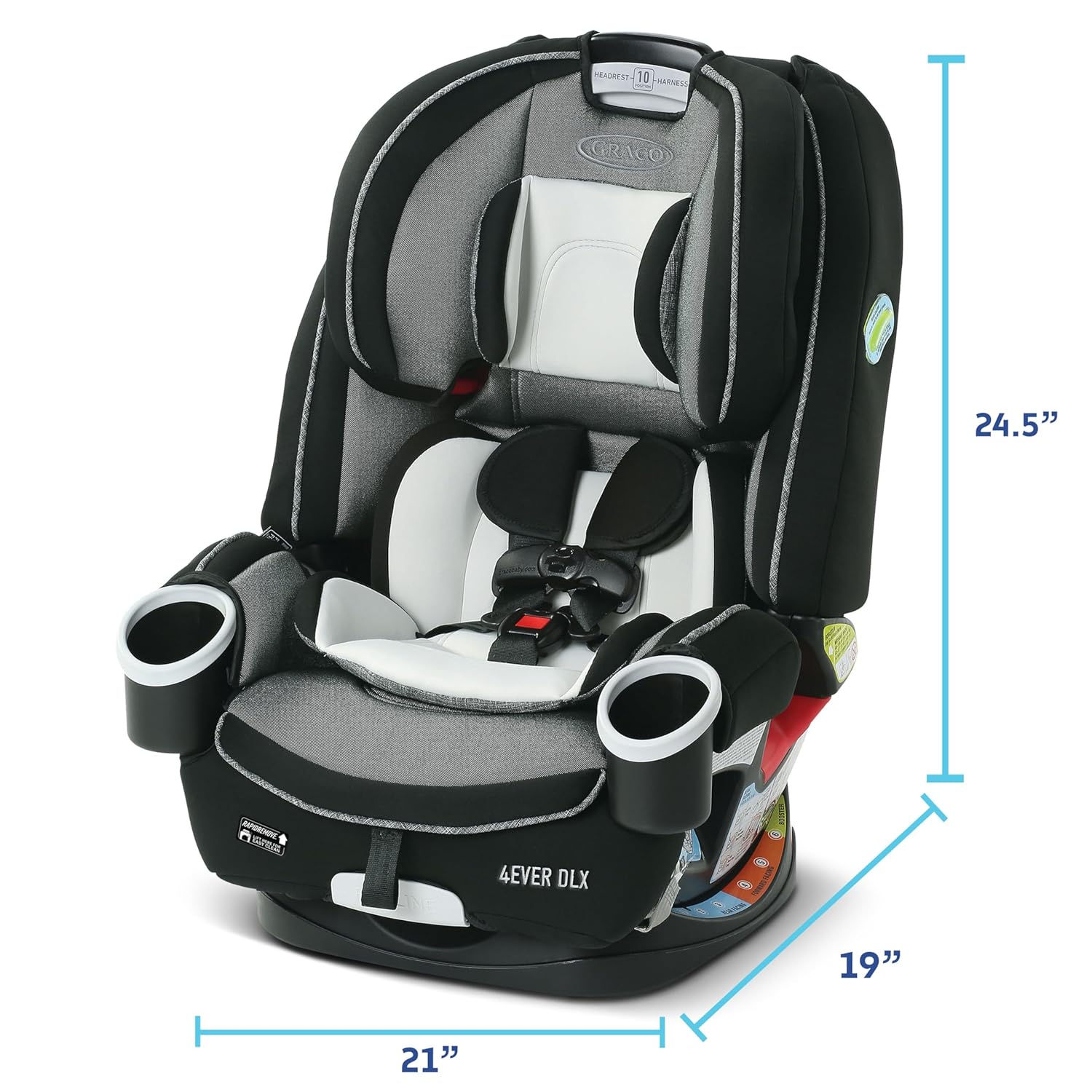 그라코 Graco 4Ever DLX 4-in-1 유아 주니어 카시트 그레이 컬러 10년 사용 가능 멀티모드 카시트 : 레브셀렉트