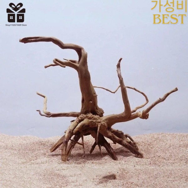 자연 나무 줄기 유목 수족관 물고기 탱크 파충류 실린더 뿌리 식물 액세서리 : 계피푸딩