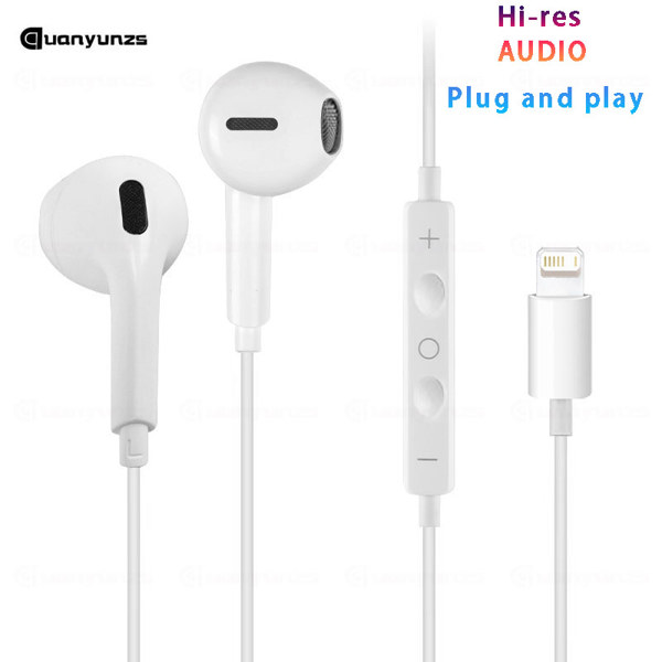 유형 c 유선 이어폰 케이블 이어 버드 Apple Lightning 헤드폰 용 Iphone 5 6 8 7 Plus X XS MAX XR 10 11 12 13 14 Pro 15 1 : 아트실업