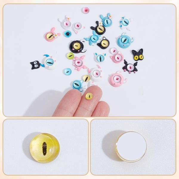 126 Pcs 악마 눈 3D 네일 매력 28 스타일 합금 고양이 모양 카보 숑 손톱 만들기 키트에 대한 다채로운 : 평화종합유통