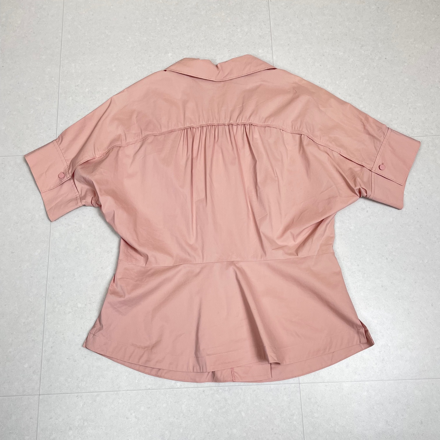 쉬즈미스 SHESMISS 카라 반팔 블라우스 연핑크 66 : 올드앤뉴 빈티지