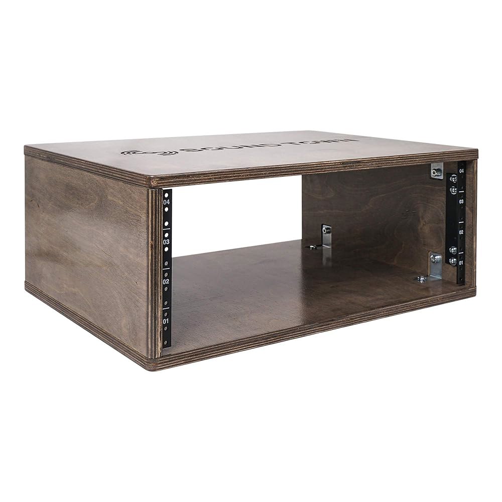 발트 자작나무 합판이 있는 사운드 타운 DIY 4U 스튜디오 랙, 풍화 브라운(SDRK-Y4B) 2U Golden Oak : 딜로디