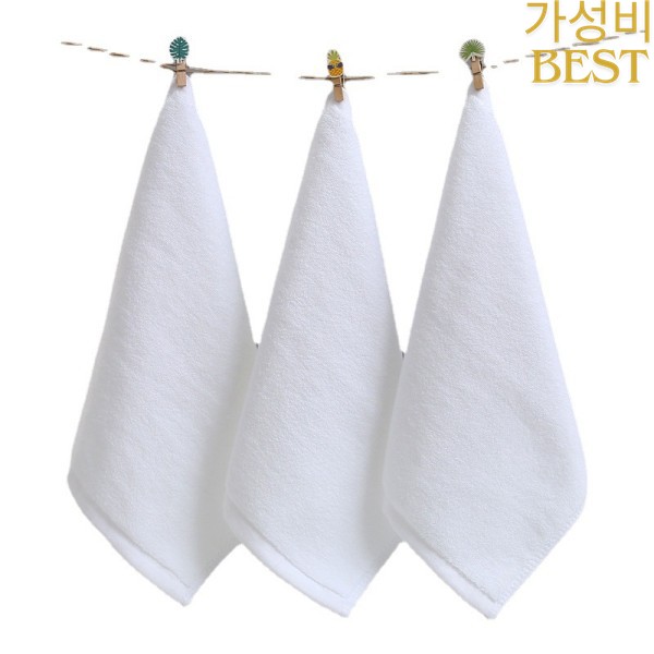10 개/몫 흰색 작은 얼굴 핸드 타올 주방 호텔 레스토랑 미용실을위한 유치원 목화 수건 : 상큼푸딩