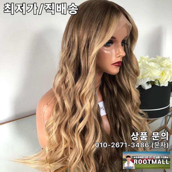여성가발다크 브라운 소프트 헤어 라인 중간 부분 가발 합성 레이스 글루리스 여성용 자연 고품질 : 루츠몰15