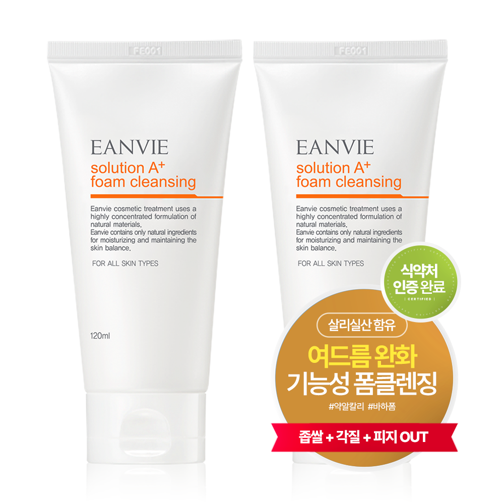 1+1 여드름 폼클렌징 기능성 엔비 솔루션 120ml (x2) : 더마화장품 엔비