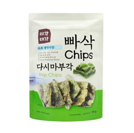 선명농산)빠삭칩스 다시마부각 100g 맥주안주 마른안주 대용량 과자 : 맛도리박스