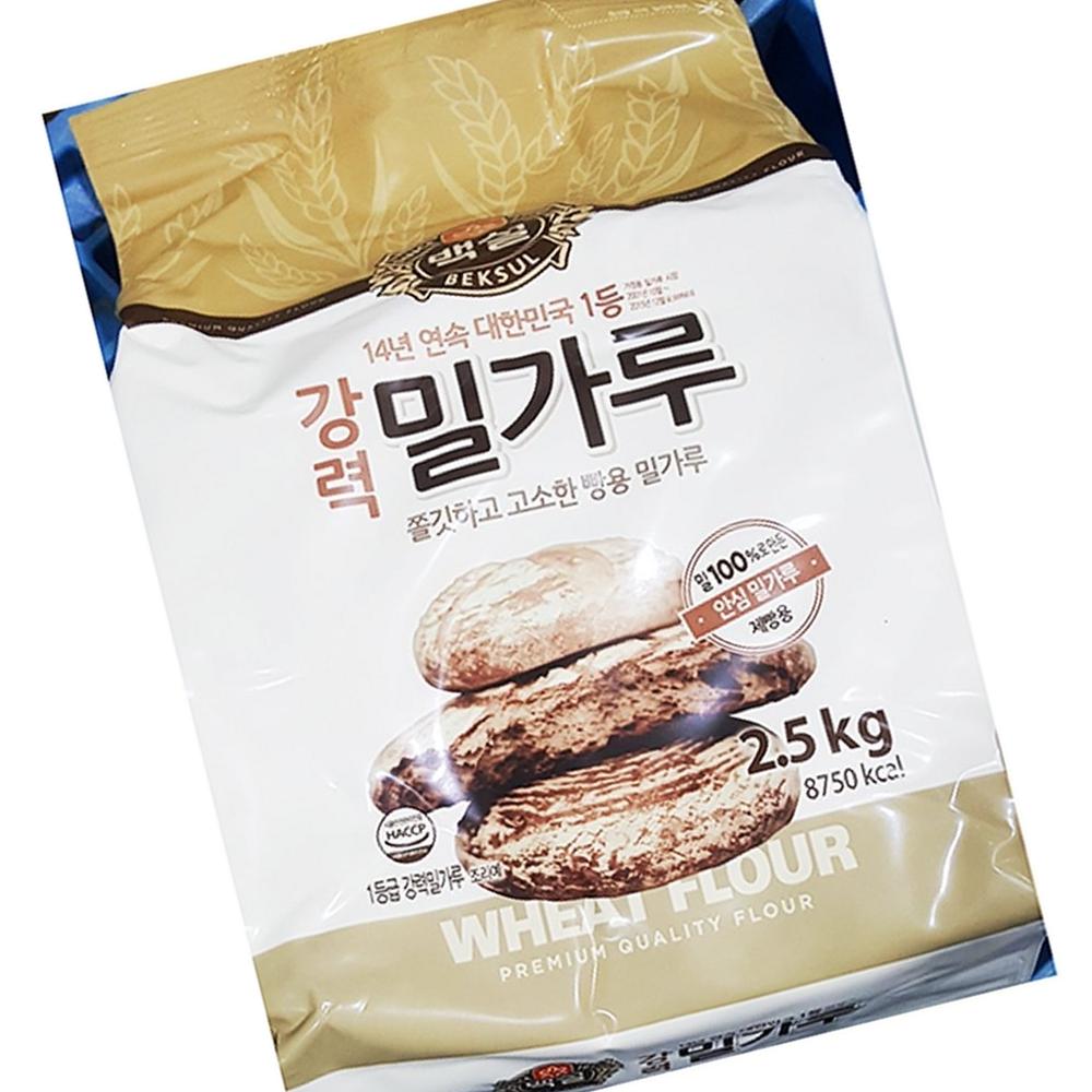 백설 강력 밀가루 2.5K 4개 제과재료 : 유정상회