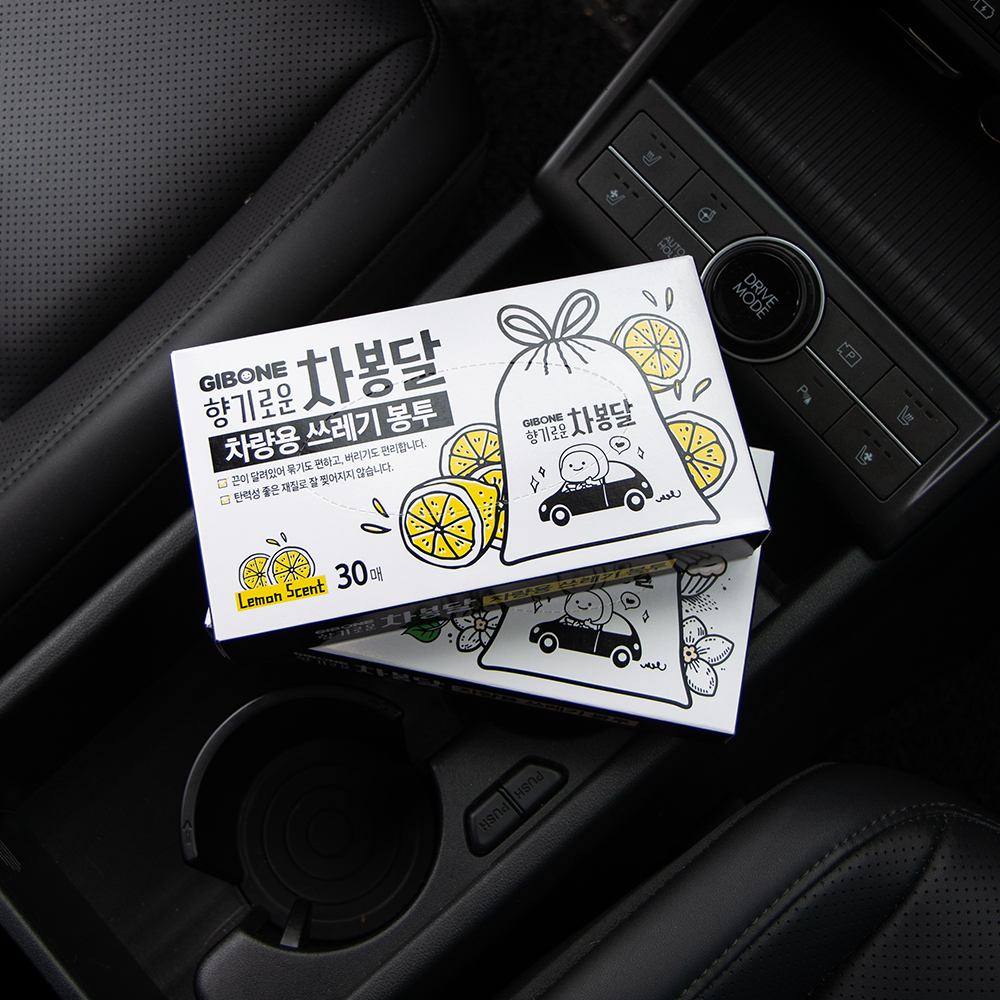기본에 향기로운 차봉달 차량용 쓰레기봉투 3종 x 30p + 고정용 벨크로 2p 세트 상세사진 2