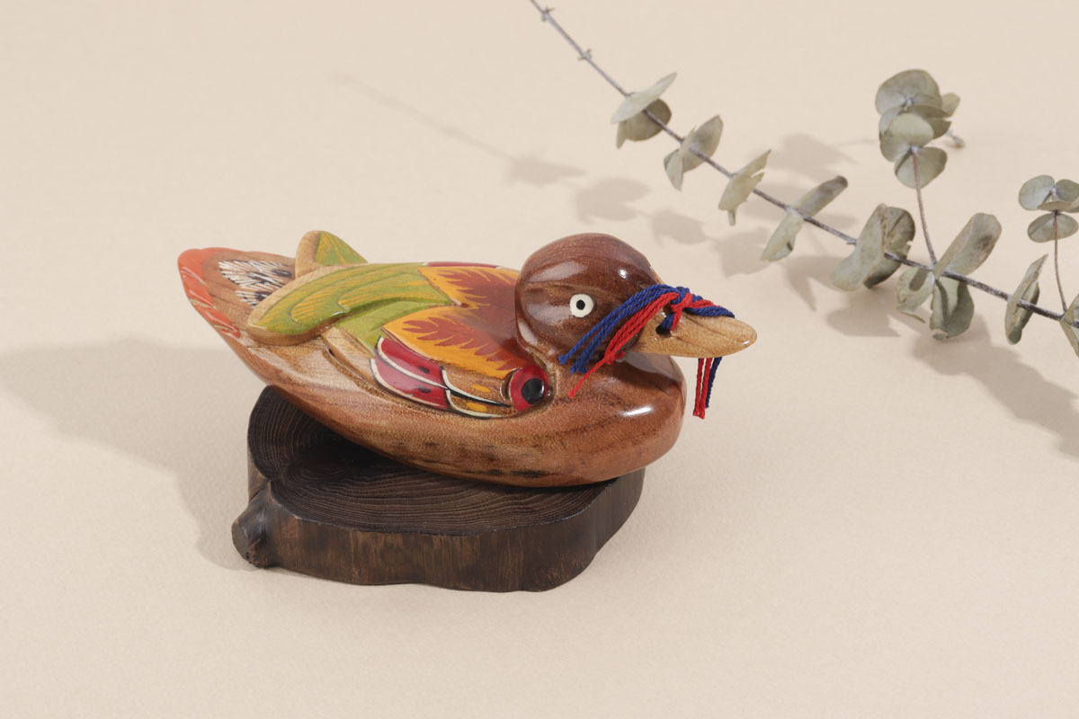 원앙세트 전통 목각 혼례 폐백 신혼부부 선물 : 마므레상수리나무