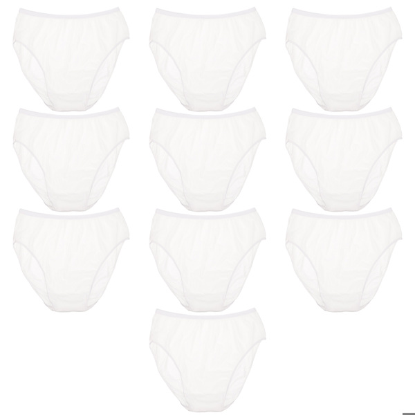 10 Pcs 일회용 속옷 순수 코튼 남성 팬티 화이트 한 사이즈 여행 보호 경량 휴대용 일회용 : 백호홀딩스