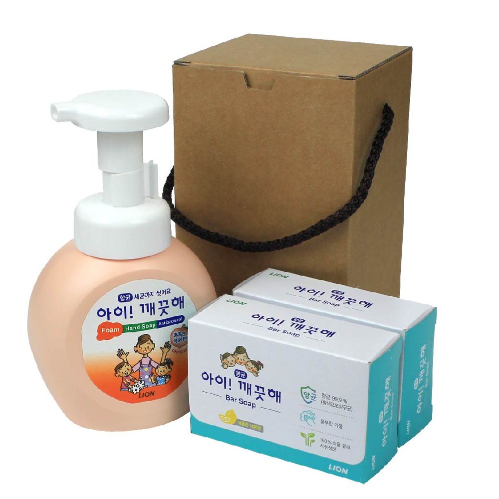 [판촉상품] 아이깨끗해 비누 2P 용기 크라프트 끈케이스 (x 32개 묶음) : 굿스기프트