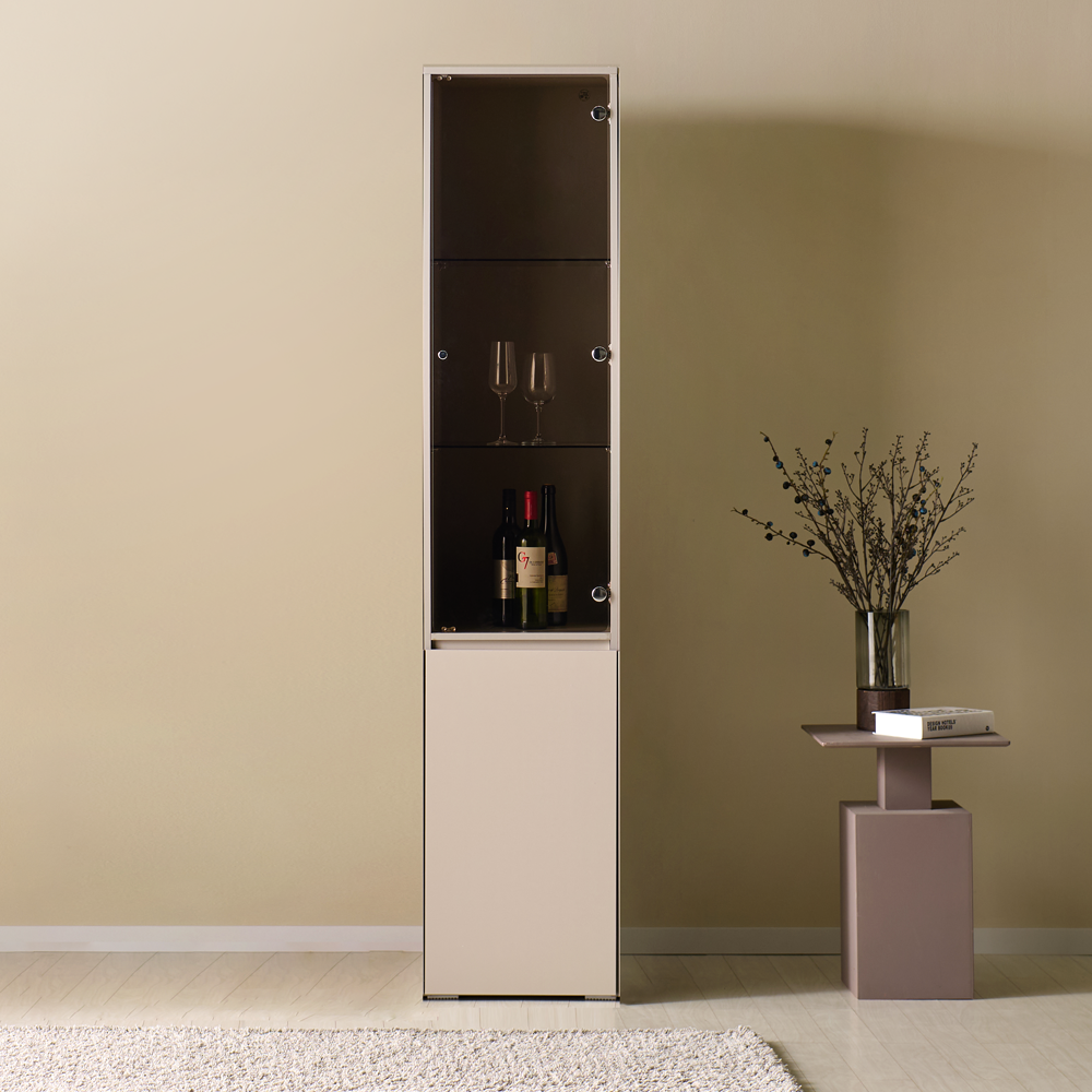 마홀앤 뉴퀸 위스키 진열 수납 장식장 브론즈 유리, 웜그레이 400진열장 : 마홀앤