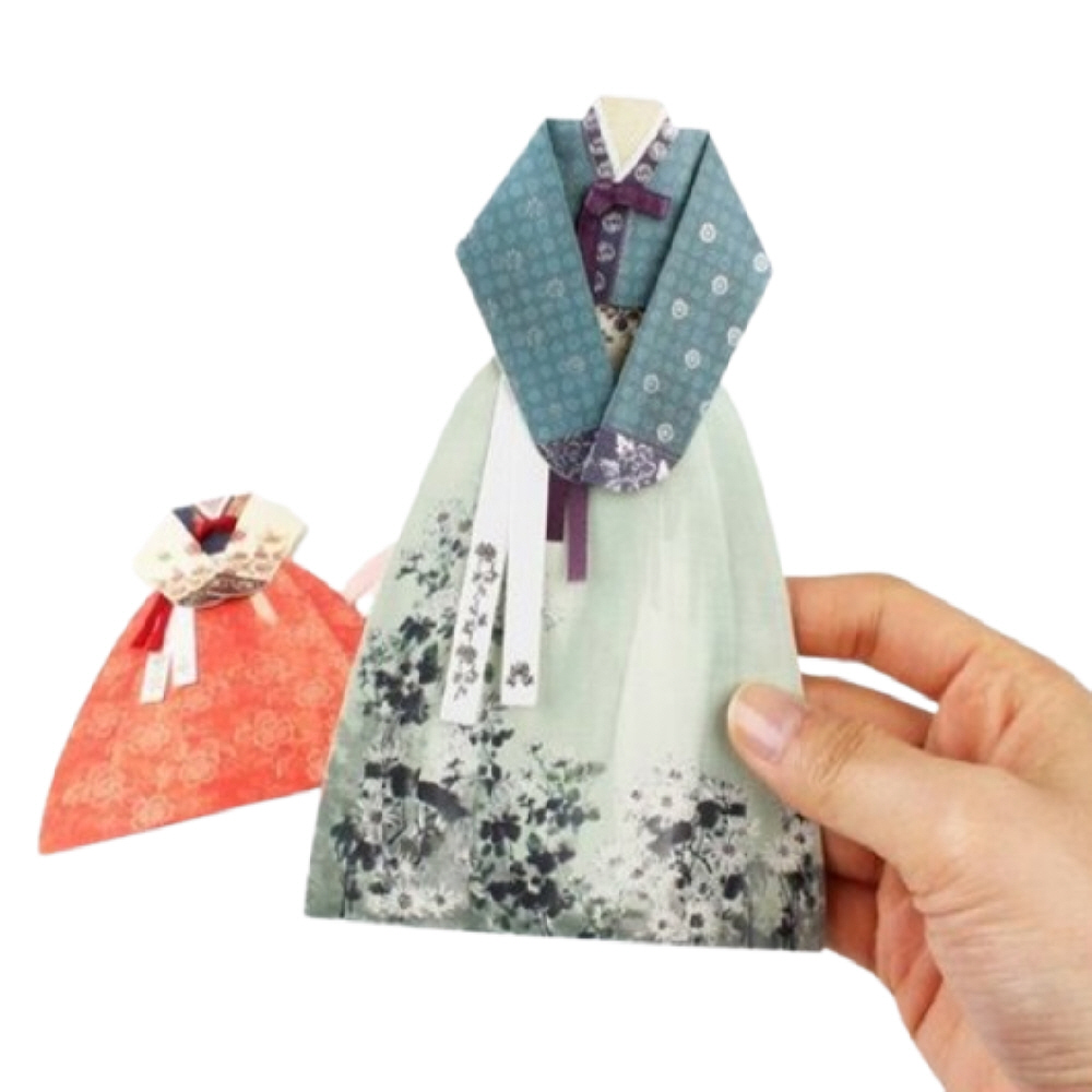 금산 국화 수채 한복카드 한복엽서 기념일카드 : 골드마운티