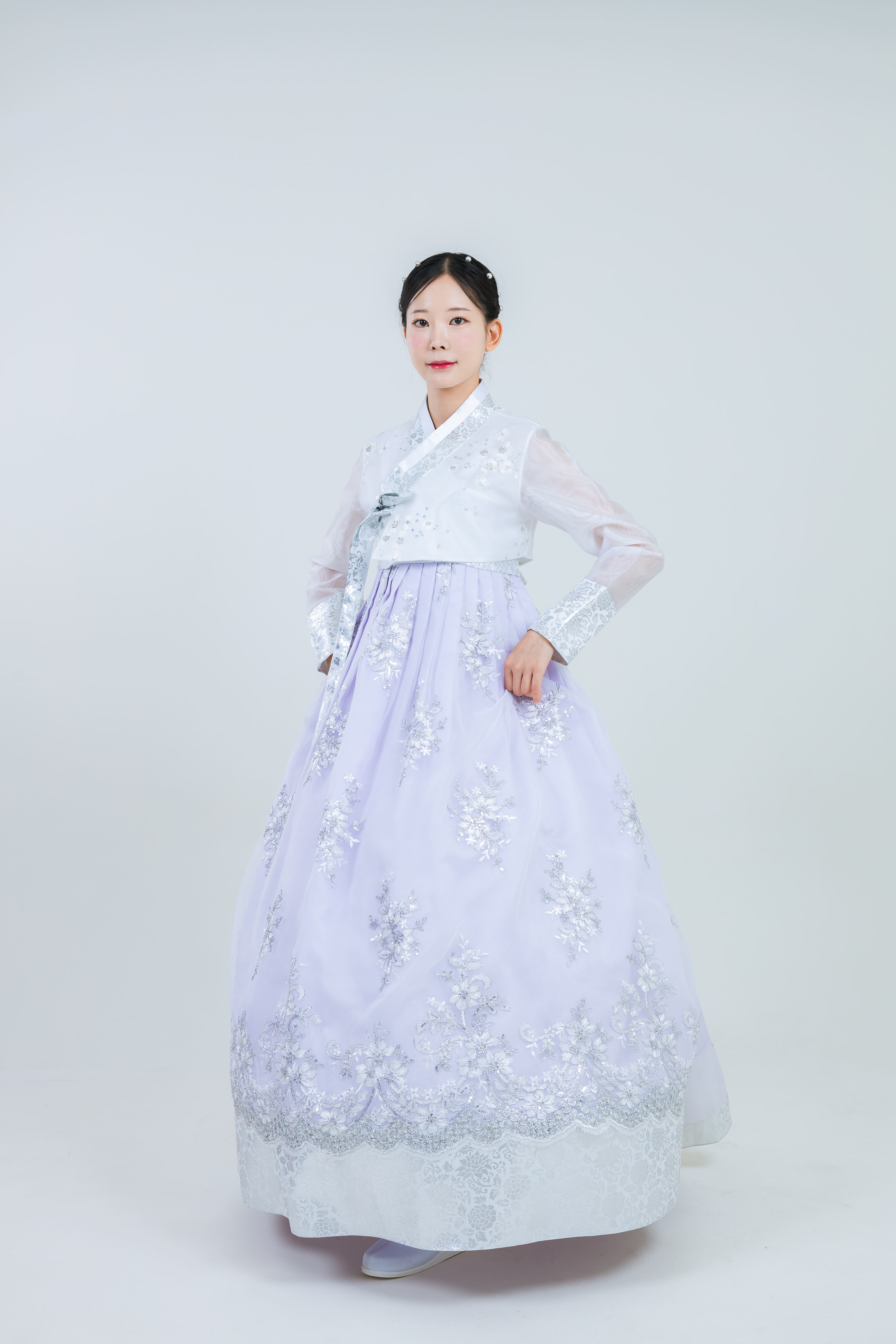 대여 연보라색 졸업사진 한복대여 행사 여자한복 여학생 졸사 대여 : 지지배배한복