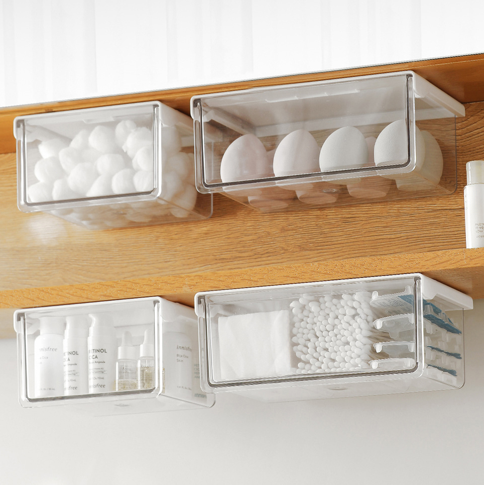 코지티 무타공 슬라이딩 히든 수납 서랍, 화이트 대형, 2개 상세사진 1